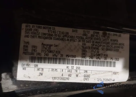 2013 Ford Focus Se from USA, damaged, VIN 1FADP3K28DL209610